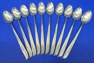 10 - Vintage Oneida Community Twin Star Stainless Flatware Iced Tea Spoons