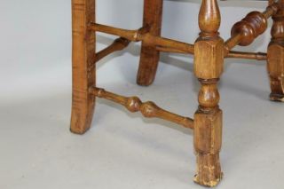 RARE 18TH C NORWICH CT QA CHAIR CARVED CREST SPANISH FEET SCREAMING TIGER MAPLE 3