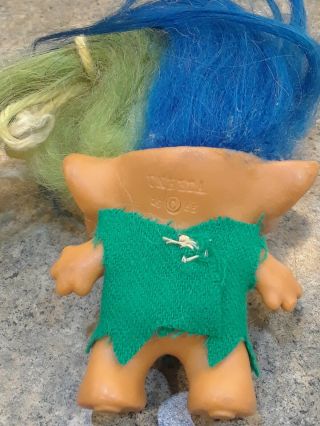 Vintage 2 Headed Troll 1965 Uneeda Blue & Green Hair 3