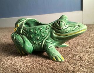 Vintage Mccoy Green Frog Planter Made In Usa