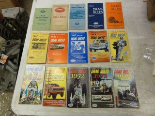 15 Vintage Nhra Rule Books Funny Car Dragster Pro Stock 1959 - 1960 1962 - 1973 1975