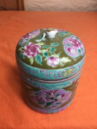 Antique Chinese Nyonya Straits Jar And Cover 3