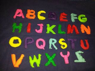 Vintage 26 Alphabet Animal Shaped Letter Rubber Erasers