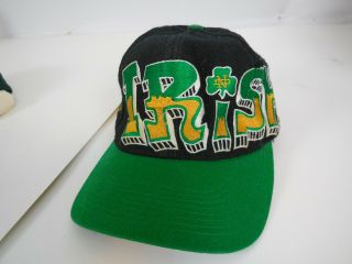 Vintage Tow Notre Dame Fighting Irish Graffiti Snapback Hat Black