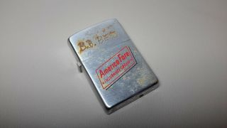1937 - 1950 Vintage Zippo Lighter Pat.  2032695 America Fare Insurance Group