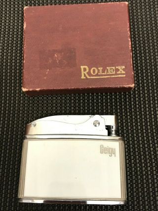 Vintage Rolex Lighter Promo Pharmaceutical Swiss Geigy Flat Box Japan