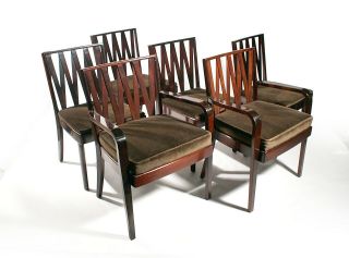 Set 6 Mid Century Modern Paul Frankl Johnson Dining Chairs