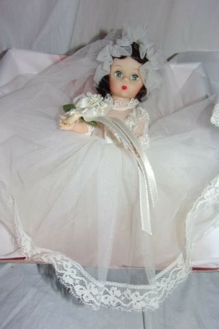 Vintage Madame Alexander Bride Doll 8 " 435 Brown Hair,  Blue Eyes Nrfb