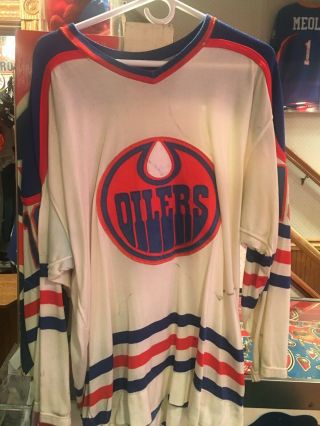 Game Worn And Classic Cowboy Bill Flett Wha Oilers Jersey.  78 - 79 With Great Wear