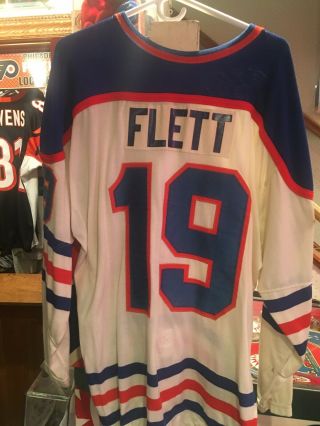 Game Worn And Classic Cowboy Bill Flett WHA Oilers Jersey.  78 - 79 With Great Wear 2