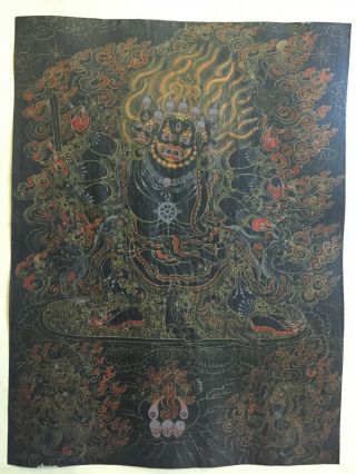 Mongolian Antique Buddhist Old Black Paint 19c (rare)