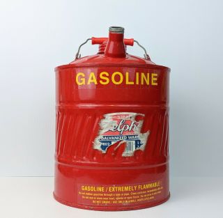 Vintage Cherry Red Delphos 1 Gallon Metal Gas Can