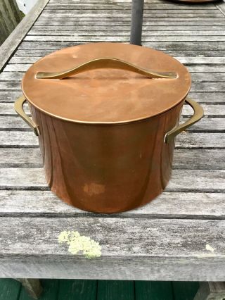 Vintage Dansk Jens Quistgaard Copper Cooking Pot With Lid 8.  5” Copper Cookware 2
