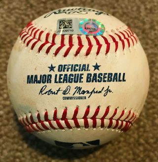 Luis Severino Mlb Holo Game Baseball 2018 Strikeout Yankees 1st Career Cgso