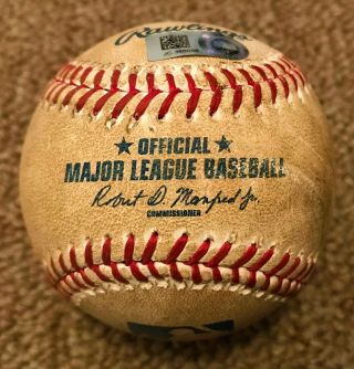 Aaron Judge Mlb Holo Game Baseball 2017 Rookie Single Career Hit 57 Yankees