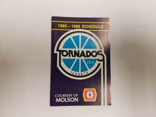 Toronto Tornados 1985/86 Cba Basketball Pocket Schedule - Molson