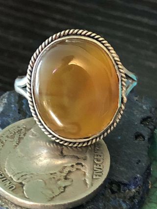 Vintage Native American Maple Carnelian Sterling Silver Ring 5 G Size 11