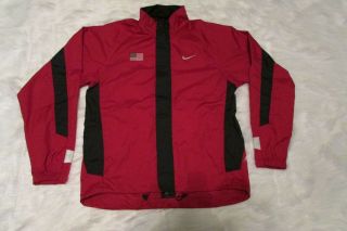 Vintage Retro Nike Team Usa Olympic Usatf 2004 Zip Up Jacket Red Small