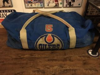 Edmonton Oilers Wha 1975 Game Equipment Bag 5 Doug Barrie