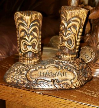 Vintage Treasure Craft Hawaii Tiki God Ceramic Salt And Pepper Shakers Unique