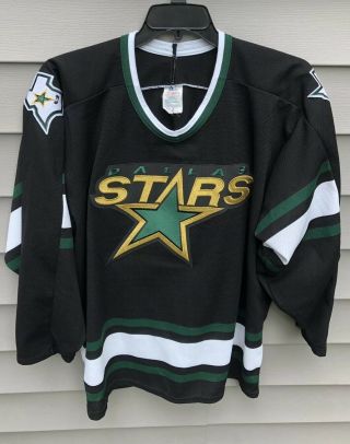 Vintage 90s Dallas Stars Ccm Nhl Hockey Jersey Mens Large Stitched Sewn Black L