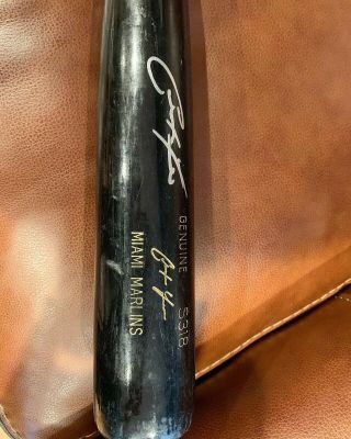 Christian Yelich Game Bat 2016 Autographed 3