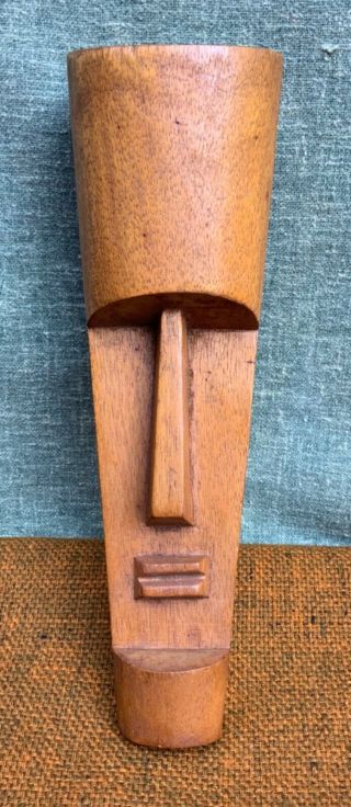 Tiki Vintage Mid Century Modern Mahogany Wood Carved Idol Sculpture Rare 1960s