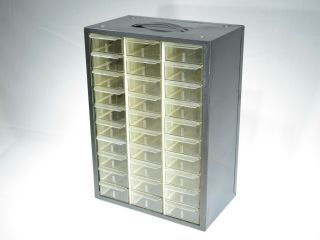 Vintage Akro - Mils Storage Organizer Parts Cabinet Bin 30 Drawer - - Metal