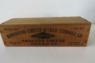 Vintage Wood Cheese Box - - Brodhead Cheese - Brodhead,  Wi