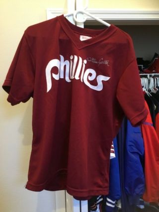 Game Used/worn/autographed Steve Carlton Phillies Jersey.  Wilson Size 48