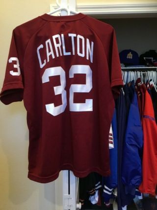 Game used/worn/autographed Steve Carlton Phillies jersey.  Wilson size 48 3