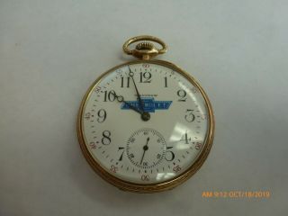 Vintage Waltham Pocket Watch 14k Solid Gold Case 1924 Chevrolet Award