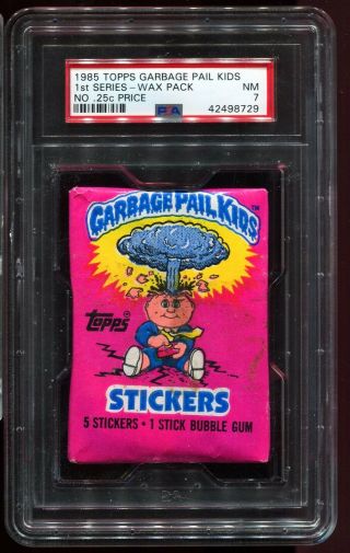 1985 Topps Garbage Pail Kids 1st Series Wax Pack Psa 7 Nm