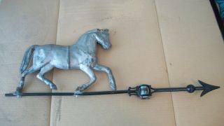 19thc Antique American Folk Art Arrow & Tin Horse Weathervane