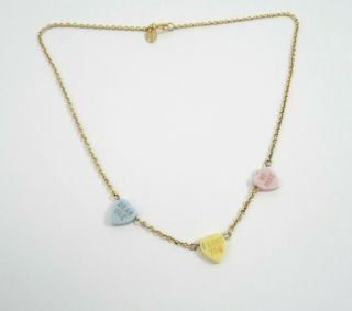 Vintage Avon Sweet Tart Hearts Candy Necklace Plastic Chain Childs 14 "