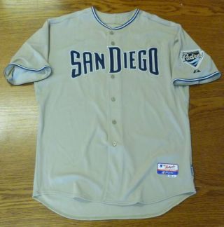 Mike Adams Game 2008 Signed Padres Home Jersey PSA 3