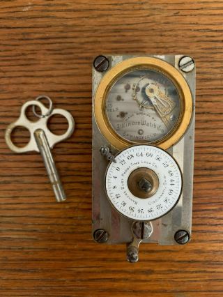 Antique Illinois Watch Co. ,  Safe Vault Time Lock Mechanism Clock Movement