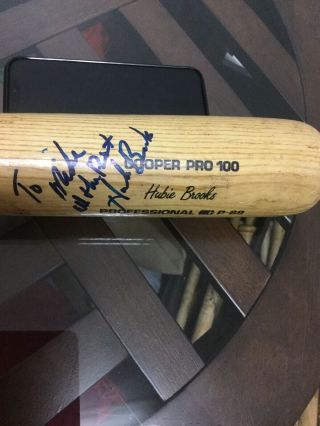 Dodgers Mets Expos Hobie Brooks Signed Autographed Game Bat