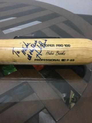 Dodgers Mets Expos Hobie Brooks Signed Autographed Game Bat 3