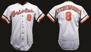 1974 Andy Etchebarren Baltimore Orioles Game Worn Road Jersey (MEARS A9) 3