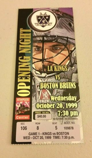 Los Angeles Kings Ticket Stub: Opening Night At Staples Center Oct 20,  1999 1