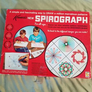 Complete Kenner Spirograph 401 Vintage Collectible Box Pens Pins Cardboard Vgc