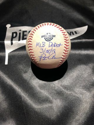 Pete Alonso MLB Debut Game Opening Day Autographed Logo Ball 3/28/2019 2