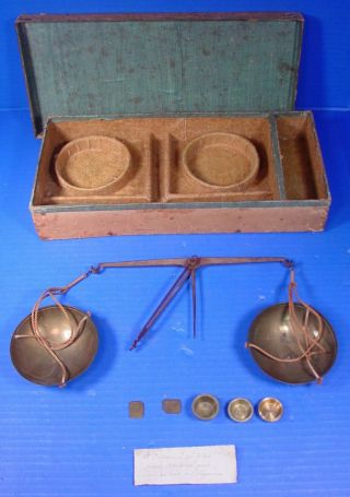 18th Century? Set Of Gold Scales And Weights,  Likely French & Napoleon Mentioned