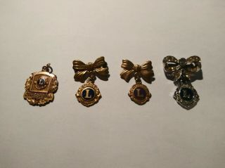 Vintage Lions Club Pins And Pendant