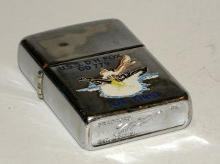zippo 1958 town & country uss fox military full size windproof petrol lighter 3