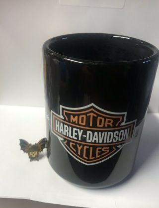 Vintage Harley Davidson Motorcycles Skull & Wings Lapel Pin,  Coffee Mug 1999