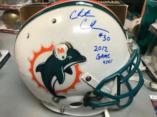 Chris Clemons Miami Dolphins Signed 2012 Game Authentic Helmet Jsa Ff15978