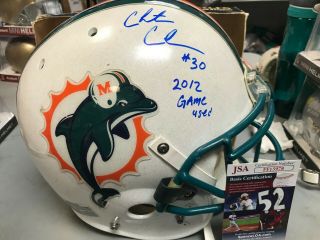 CHRIS CLEMONS MIAMI DOLPHINS SIGNED 2012 GAME AUTHENTIC HELMET JSA FF15978 2