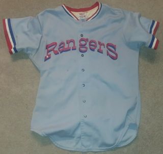 1972 Texas Rangers Gu Road Jersey,  54 Sid Hudson First Year Knit